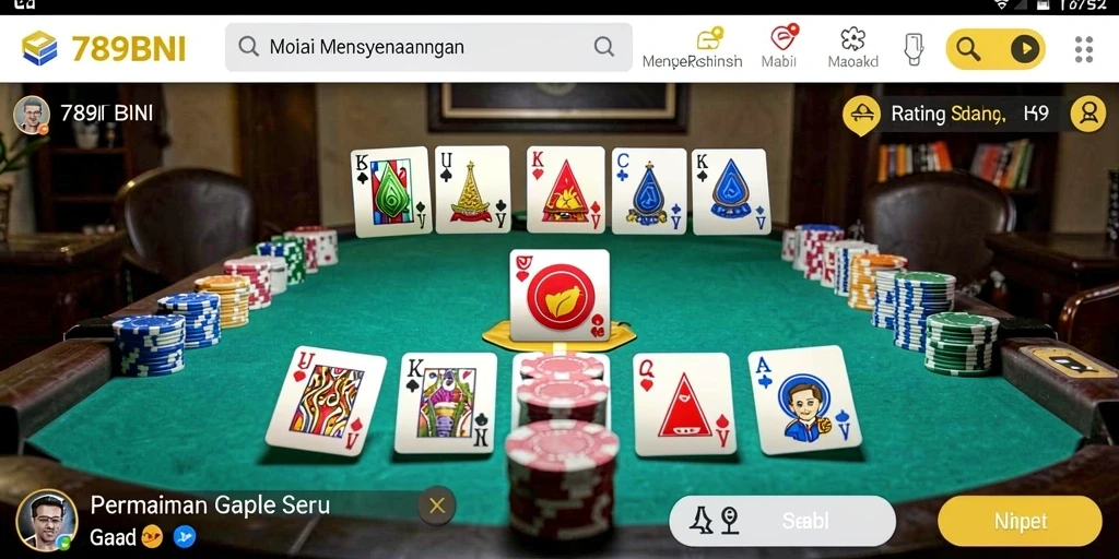 Screenshot gameplay 789BNI menampilkan aksi seru Gaple.