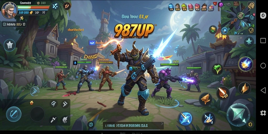 Tampilan gameplay intens dengan strategi yang mendalam di 987UP.
