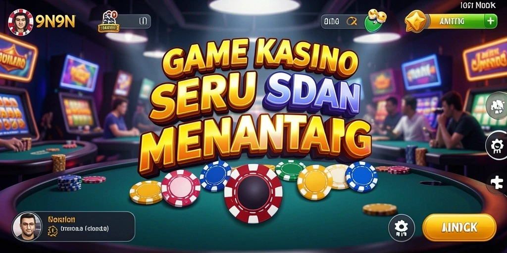 Screenshot gameplay 9N9N menampilkan suasana kasino yang mendebarkan.
