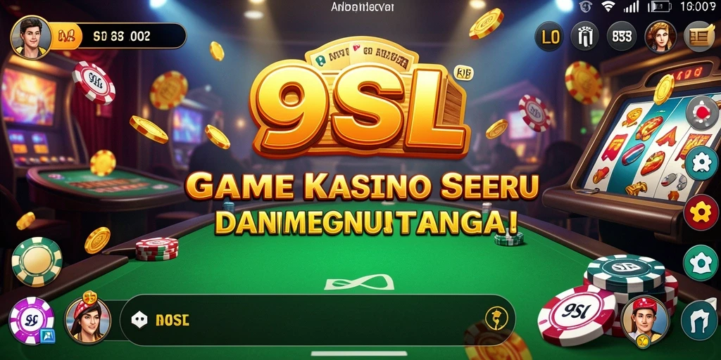 Tampilan screenshot 9SL dengan gameplay Kasino yang mendebarkan.