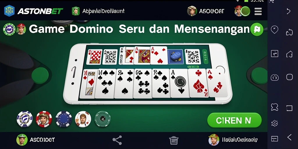 Screenshot ASTONBET menampilkan keseruan permainan Domino online.