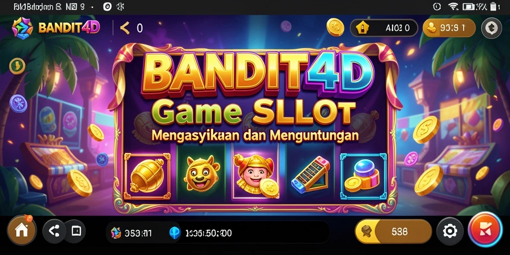 Screenshot BANDIT4D menampilkan gameplay Slot yang menarik dan penuh warna.