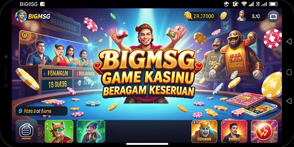 Tampilan menarik dari gameplay BIGMSG yang penuh aksi Kasino.