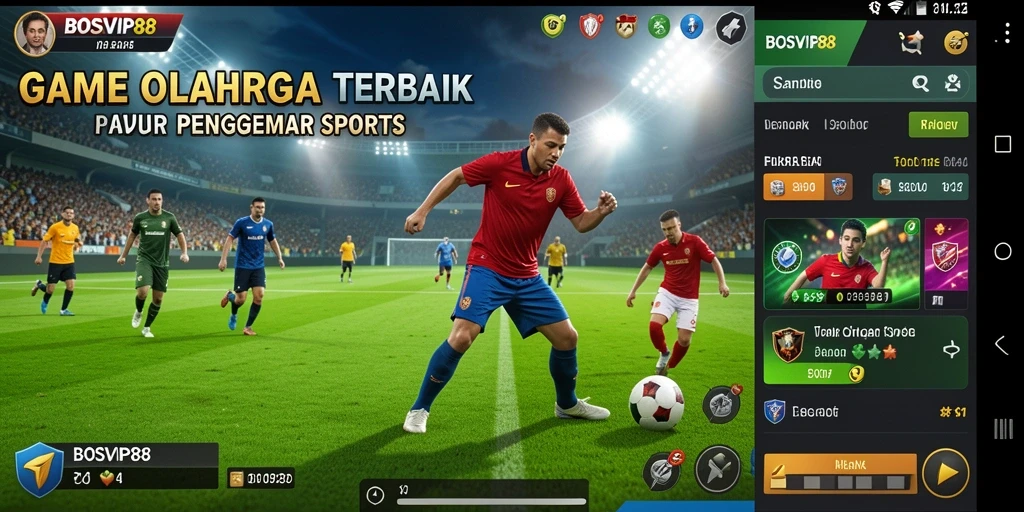 Tampilan screenshot utama BOSVIP88 menampilkan momen seru dalam permainan olahraga.