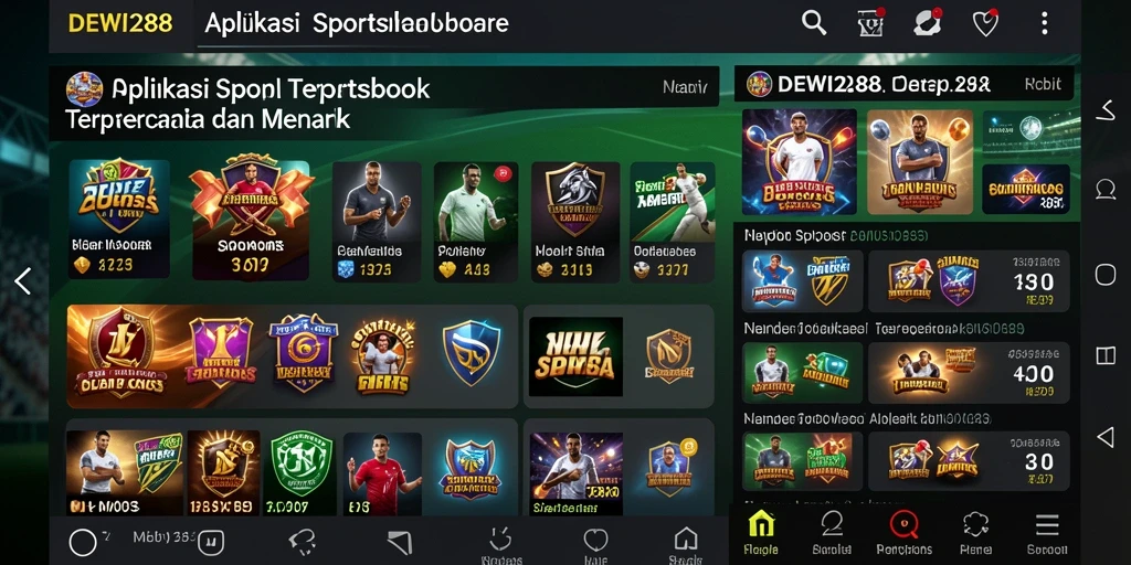 Tampilan antarmuka DEWI288 yang menarik dalam gameplay Sportsbook.