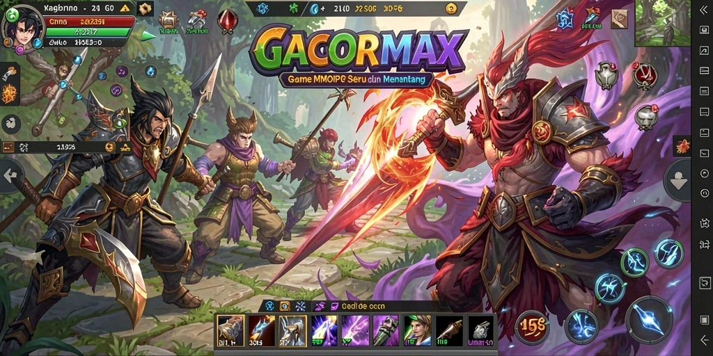 Tampilan gameplay seru GACORMAX dalam dunia MMORPG.