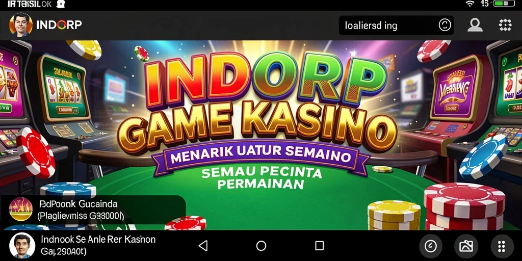 Screenshot gameplay INDORP yang menampilkan suasana kasino yang seru.