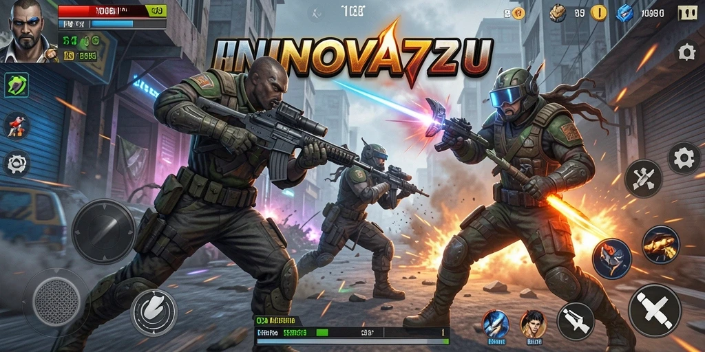 Tampilan aksi mendebarkan dalam gameplay INOVA77.