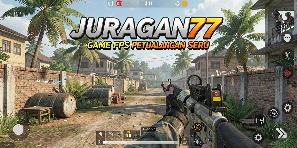 Gameplay JURAGAN77 menampilkan pertempuran FPS yang intens dan seru.