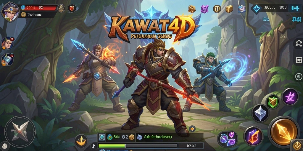 Screenshot gameplay KAWAT4D menampilkan aksi pertempuran yang seru.
