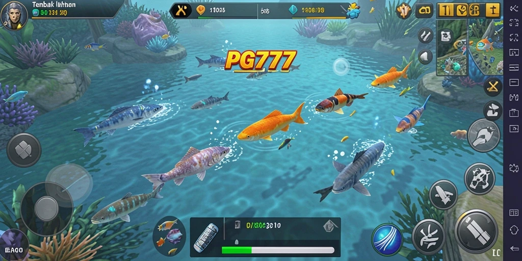 Gameplay seru dari PG777 saat menangkap ikan.