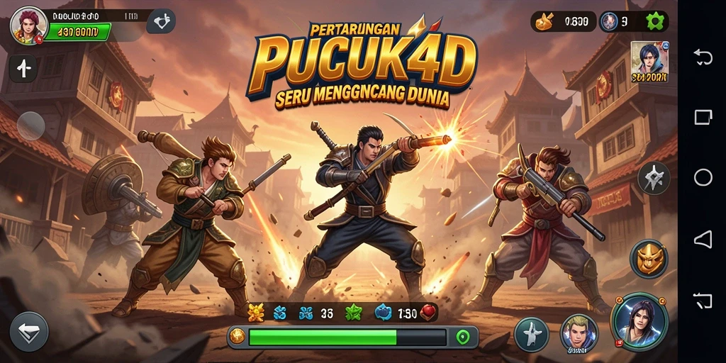 Screenshot gameplay PUCUK4D menunjukkan pertarungan yang seru dan mendebarkan.