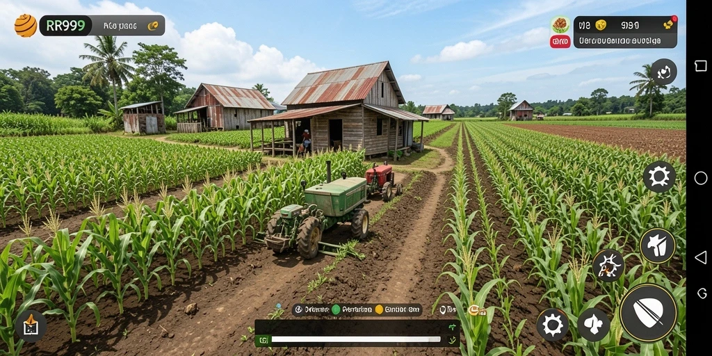 Tampilan gameplay <strong>RR999</strong> yang menarik dalam pengalaman bertani.