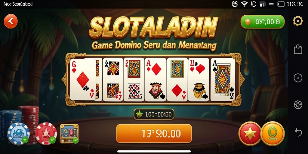 Tampilan gameplay menarik dari game Domino SLOTALADIN.