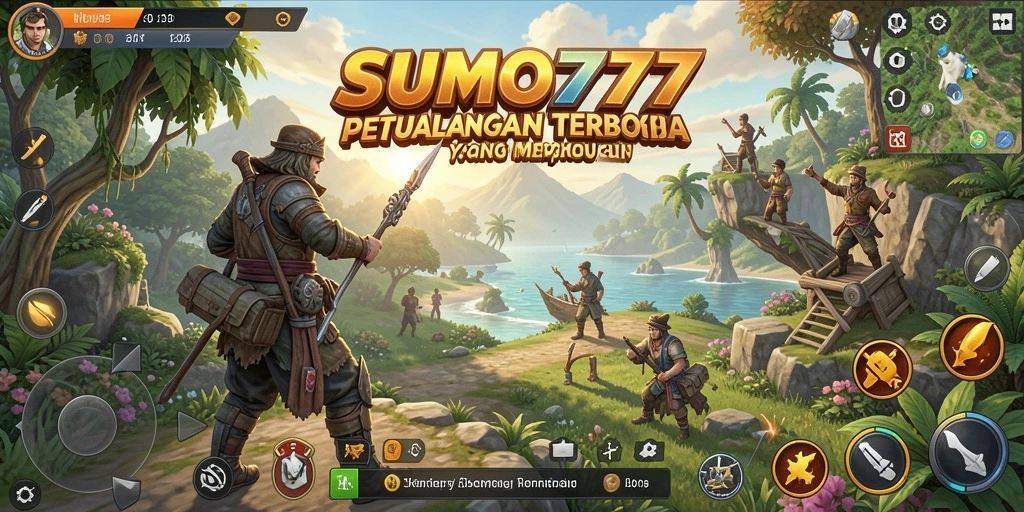 Screenshot utama menunjukkan aksi seru di dunia Open World SUMO777.